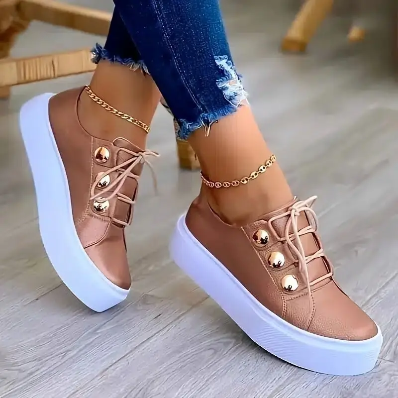 New Fashion Women Flat High Quality Casual Shoes Comfortable Outdoor Sports Platform Plus Size Round Head Shoes