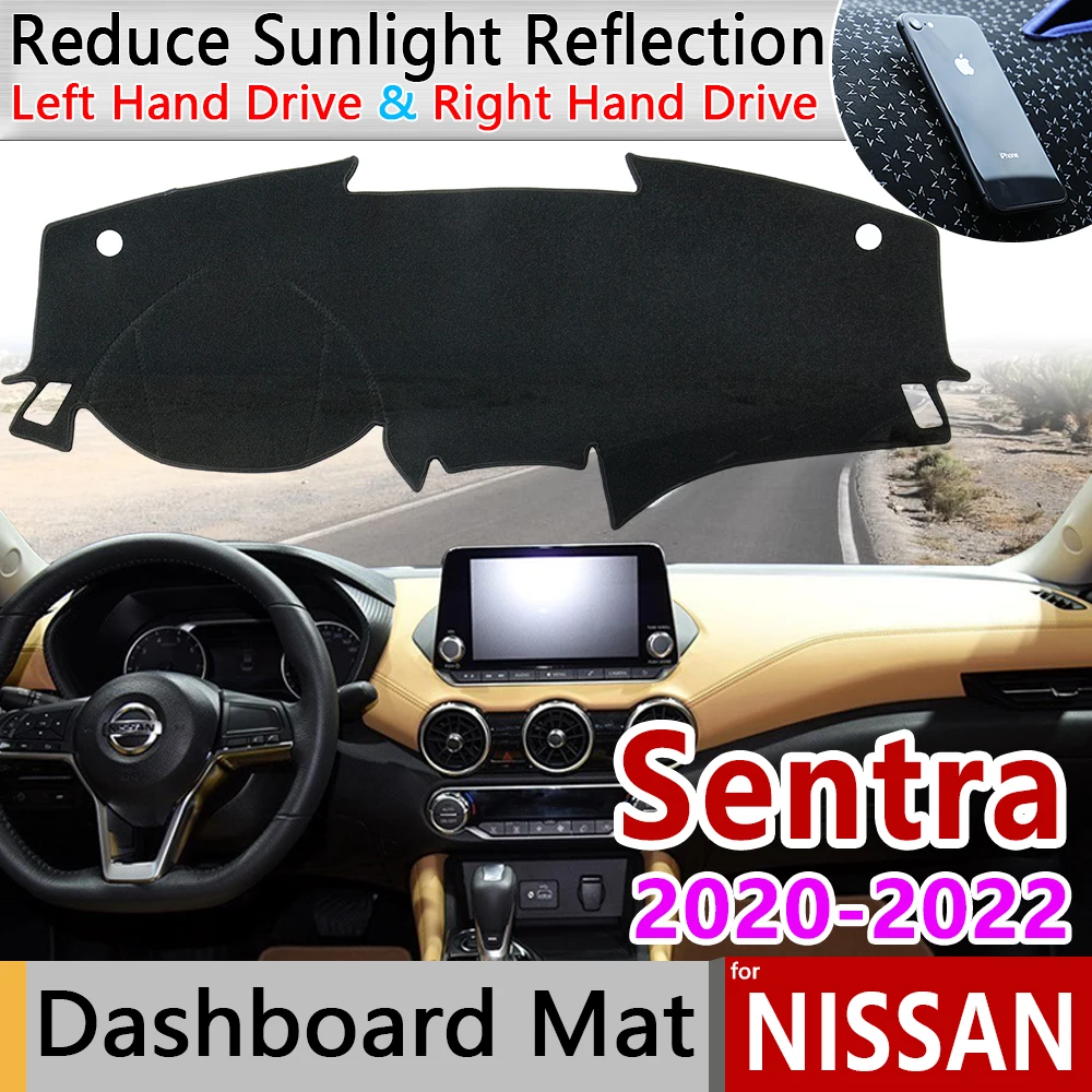 Alfombrilla antideslizante para salpicadero de Nissan Sentra 2020, 2021, 2022, B18, parasol, alfombra Anti-UV, accesorios para coche
