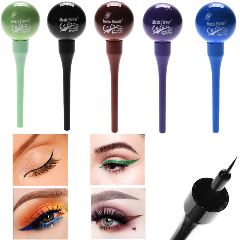 Waterproof Colorful Eyeliner Liquid Purple Blue Black Coffee Green Color Eye Liner Pen Makeup Eyes Beauty Long-lasting 1PC