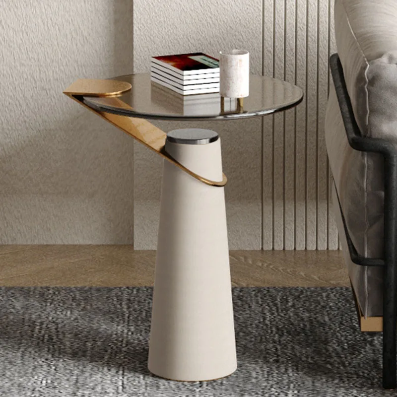 

Современный кофейный столик для спальни, планшет для гостиной, украшение для кофейного столика, круглый металлический корейский скандинавский портативный стол