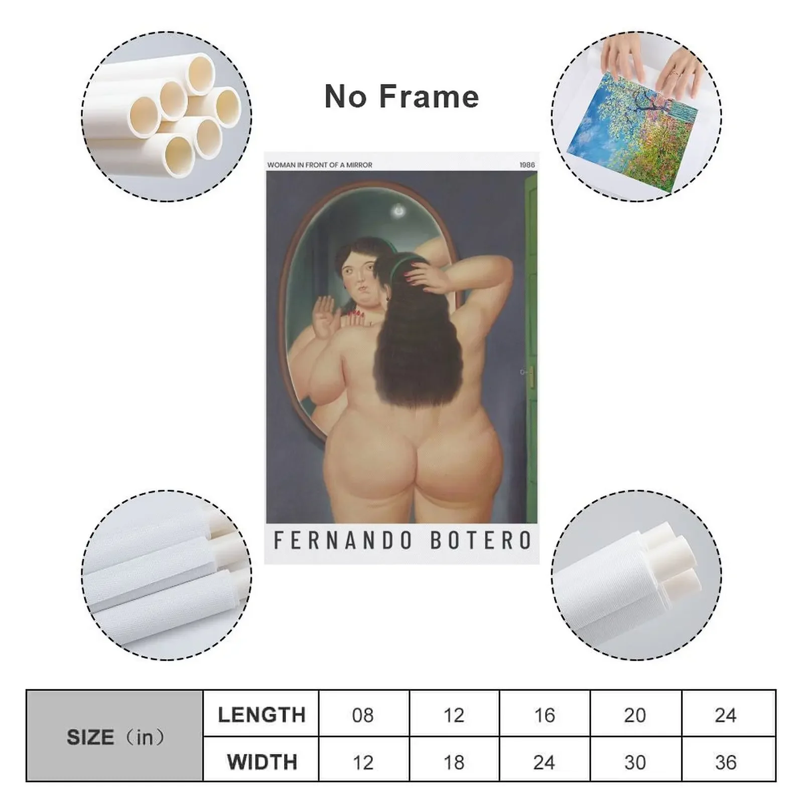 Фернандо Боторо - Женщина перед зеркалом печать на холсте