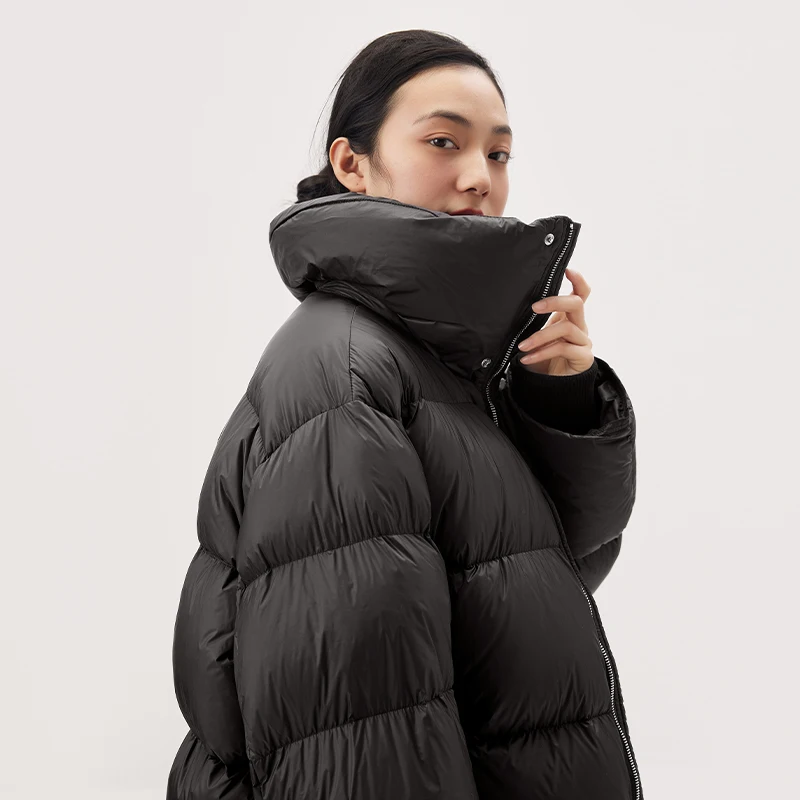 New Casaco Feminino  90%  White Duck Down  Winter  High Street Fashion Design Zipper  Pockets  Down Jacket Women