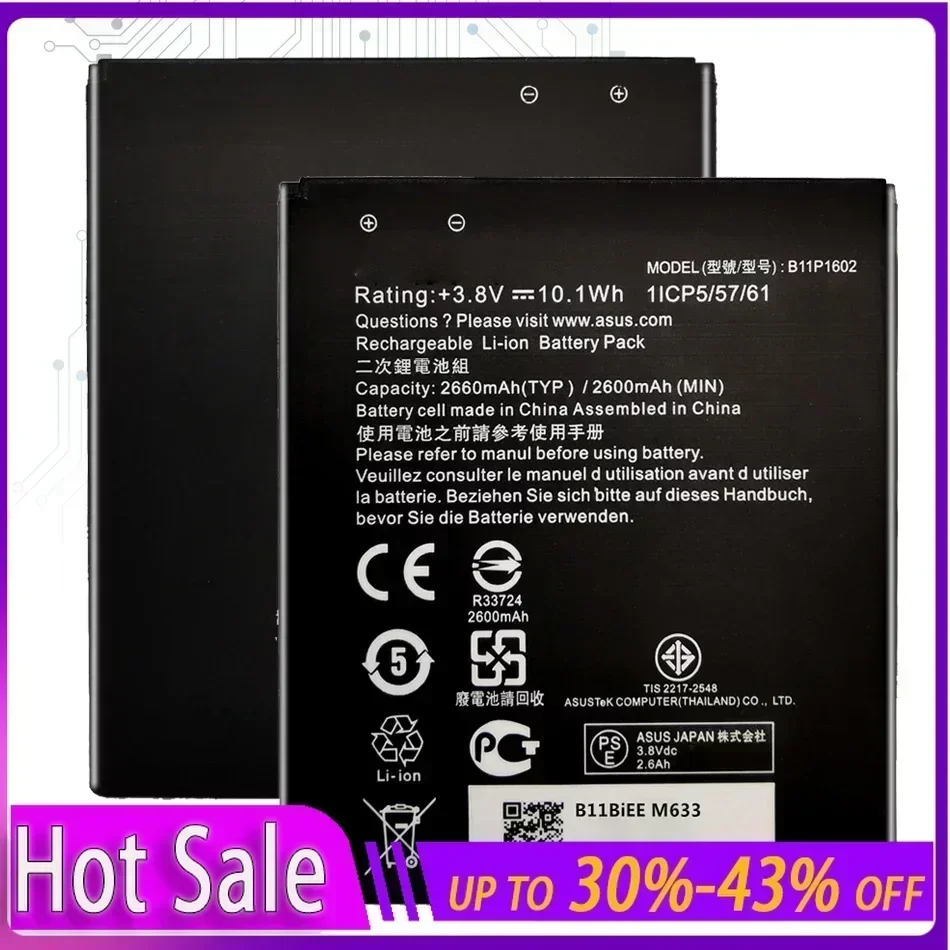 B11P1602 2600 мАч НОВЫЙ аккумулятор для Asus Zenfone Go 5 &quotZB500KL X00ADA X00AD X00ADC аккумуляторы