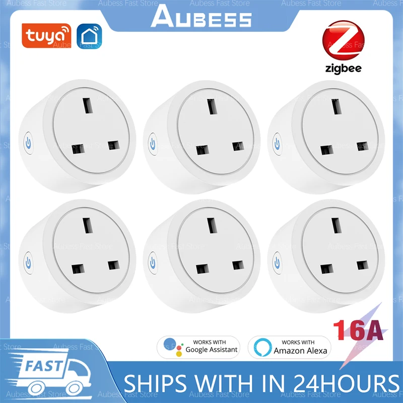 

Tuya Zigbee 16A Smart Plug UK Socket With Power Monitor SmartLife APP Remote Voice Control Works With Alexa Google Home