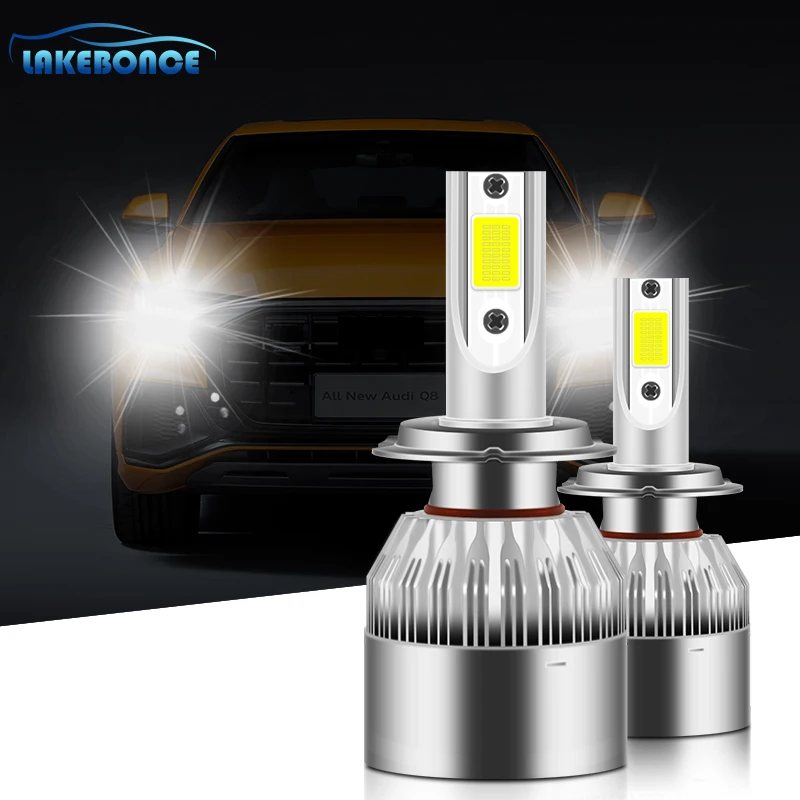 

LAKEBONCE H7 H4 LED Headlight Car Lamps Bulbs 36W 8000LM 9005 9006 Fog Lights H11 H8 H9 H1 H3 9004 9007 6000K 12V Led Voiture