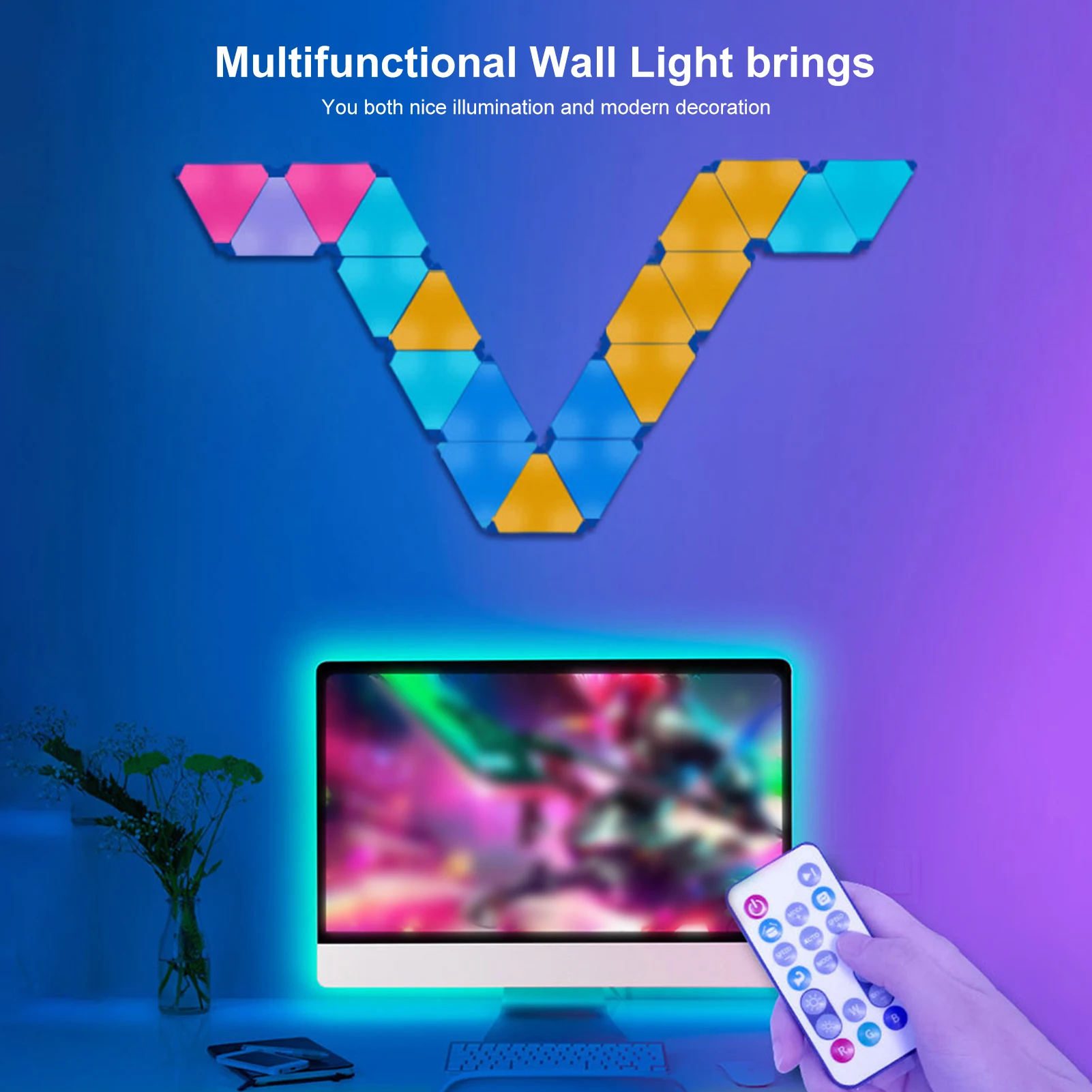 

LEDs Wall Lamp RGB Light 6PCS/Set BT Wirelessly Music Sync Restaurant Cafe Shop Aisle Corridor Yard Dimmbale Light App Control