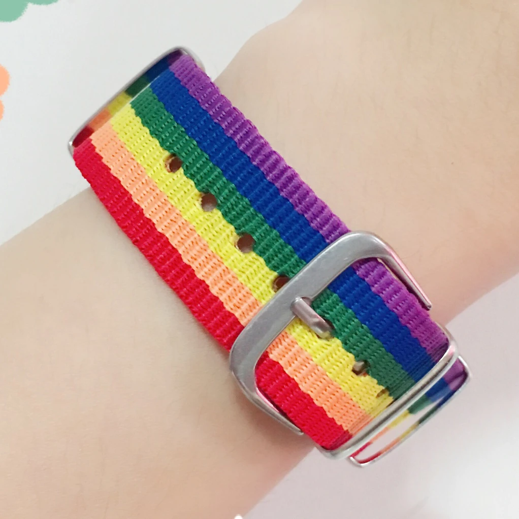 

Cute Rainbow Belt Bracelets for Women Wide Woven Bracelet for Girl Colorful Adjustable Friendship Rope Hand Bracelet