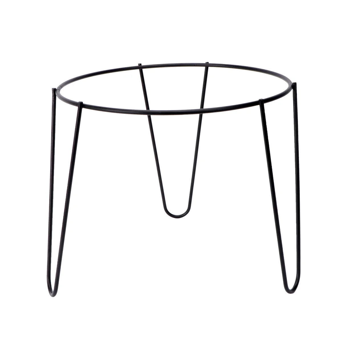 

1Pc Indoor Flower Shelf Simple Flower Stand Iron Floor Flowerpot Base (Black)