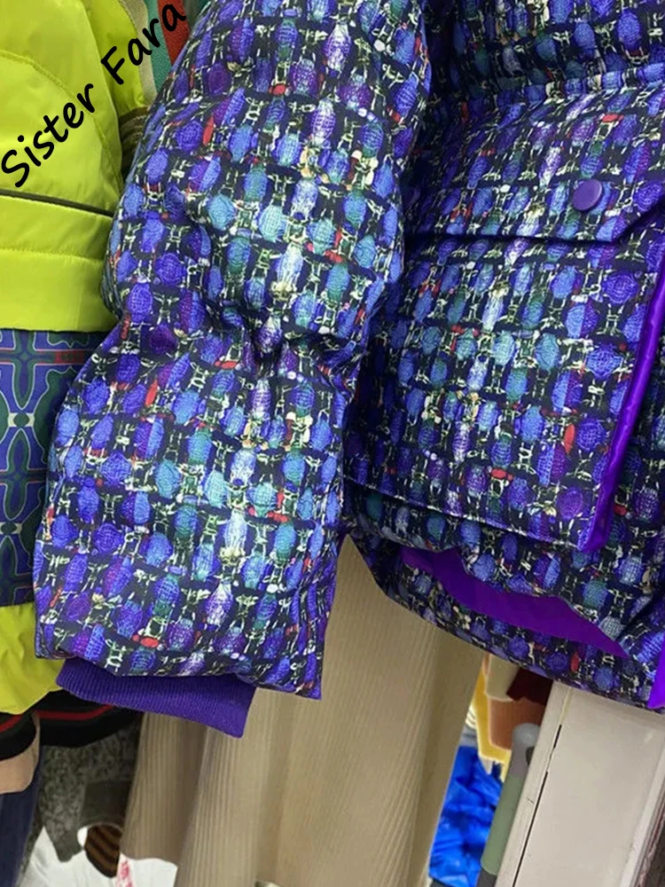 Sister Fara Fashion Short Hooded Down Jacket Women Loose Casual Warm Thicken Winter Parka 90 White Duck Down Down Coat Jacket