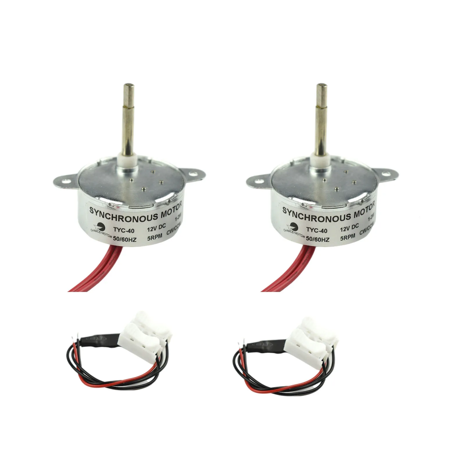 CHANCS Synchronous Motor TYC-40 DC 12V 5RPM CW/CCW Flat Shaft 35MM for Fiber Optic Light Christmas Ornamen 2PCS