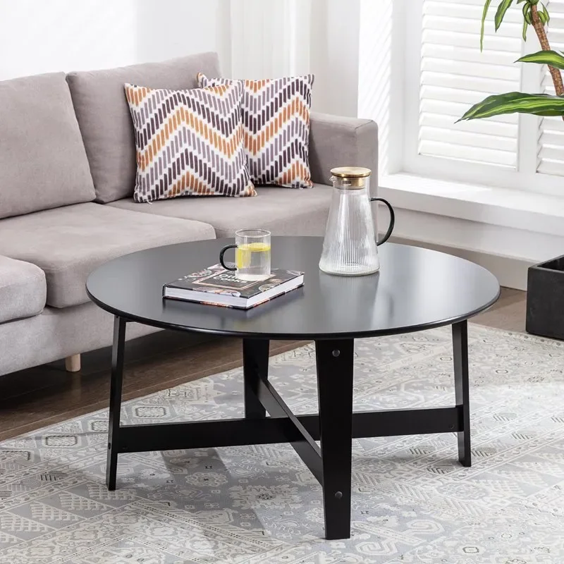 

Round Wood Coffee Table, Black For Bathroom Kitchen Accessories