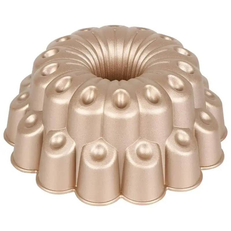 

Fluted Bundt Cake Pan, Extra Thick and Non-Stick Aluminum Bakeware with 2 Layers Silicone for air fryer in Aluminium pan Wooden