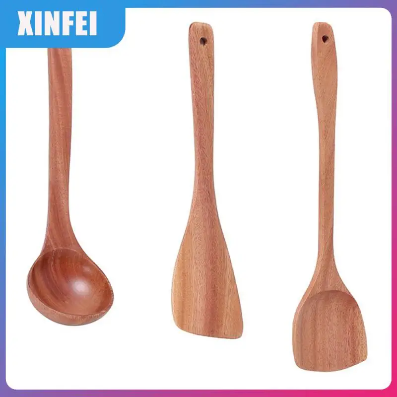 

Non-stick Spatula Long Handle Soup Spoon Leaky Spoon Utensil Wooden Kitchen Non-stick Cookware Spatula Kitchen Spoon Spatula