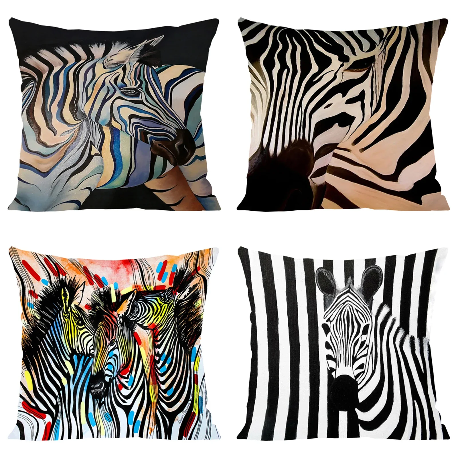 Christmas Supplies Zebra Black White Pillow Covers Decorative Luxury Cushion Cover for Pillowcase 40x40 Bed Pillowcases