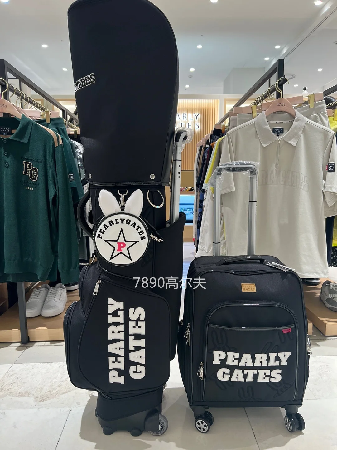 

2023 Autumn latest golf bag putter wheel bag cute rabbit ears women's golf caddie bag 골프백