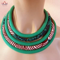 brw 2022 ankara fabric necklaces multi layered handmade jewelry necklaces african bib statement necklaces tribal jewelry wyx34