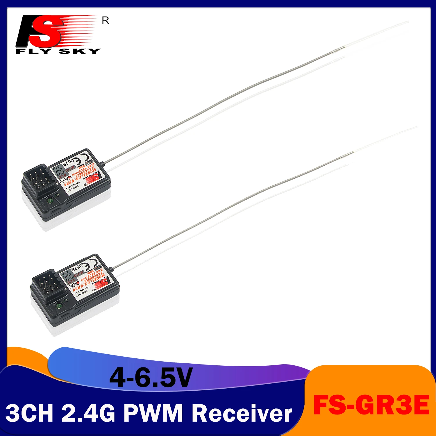 Приемник FLYSKY 3CH 2,4G Φ 4,0-6,5 V AFHDS Одиночная антенна PWM для радиоуправляемой модели автомобиля лодки передатчик Аксессуары