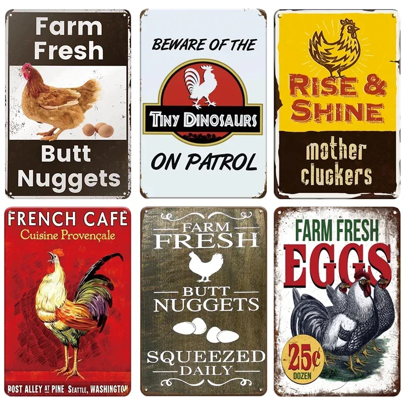 Винтажная металлическая вывеска в деревенском стиле с дизайном из баклажана и