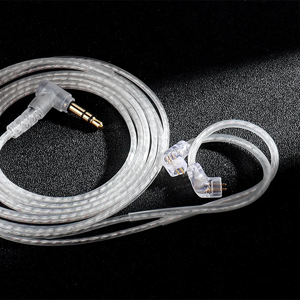 QKZ A2 Dual-parallel Silver-plated Upgrade Cable 0.75MM Gold-plated Pin HIFI Fever Headphone with Microphone Replacement Wire