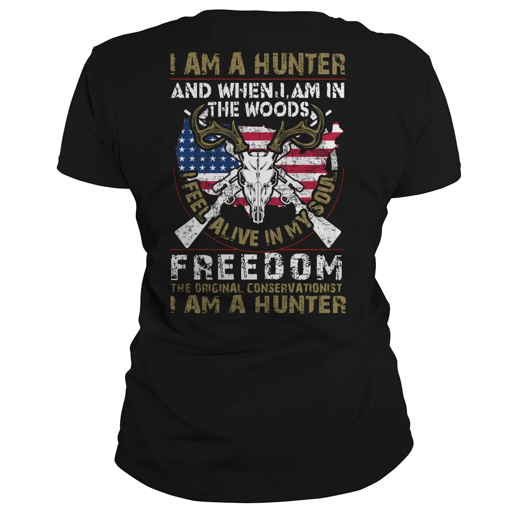 

Футболка мужская с надписью «American Hunter», 100% хлопок, круглым вырезом, коротким рукавом