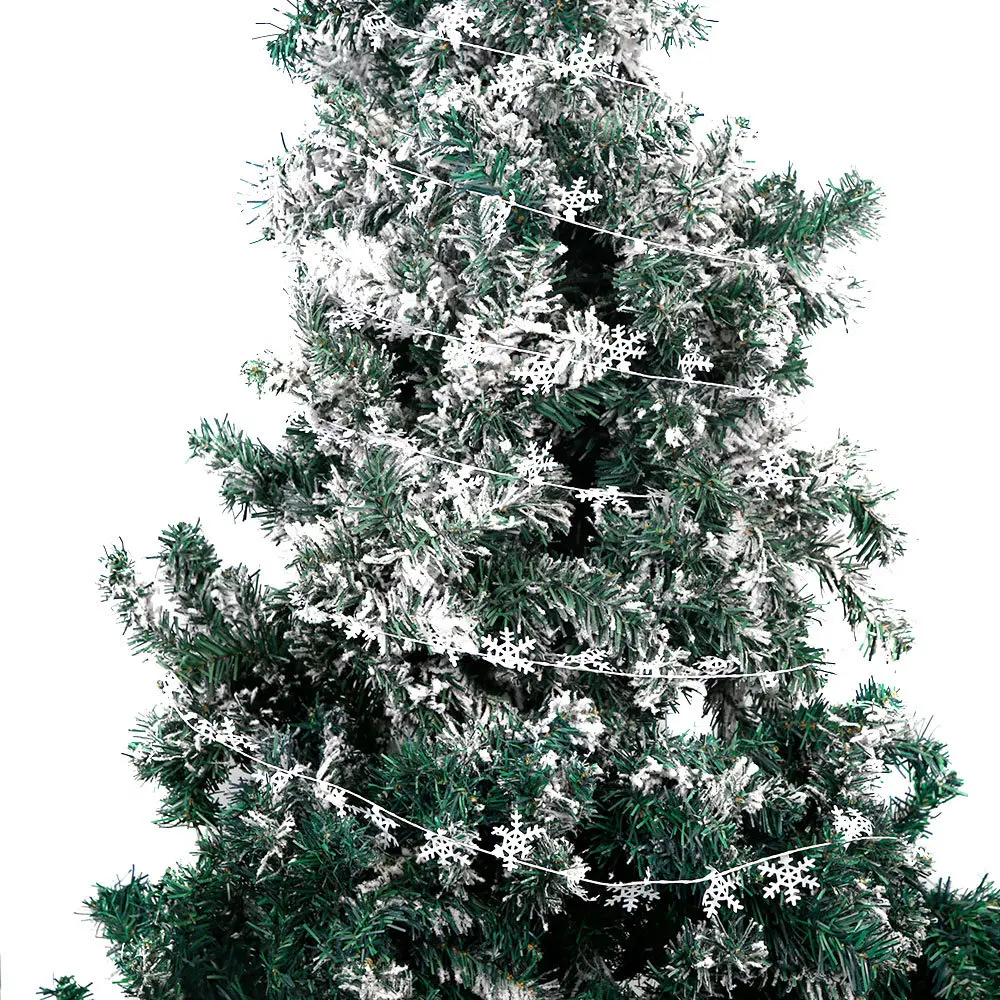 Рождественская Декоративная гирлянда цветная проволока со снежинками украшение