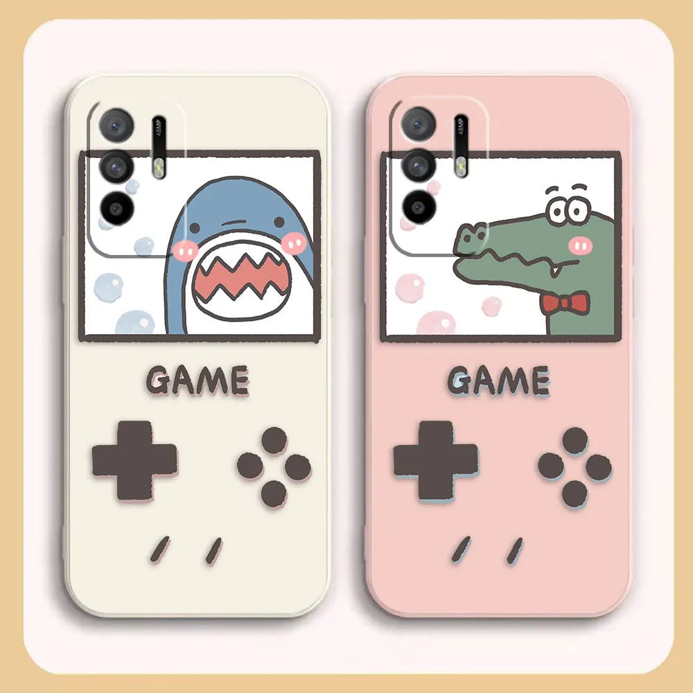 

Case For OPPO A52 A54 A55 A57 A59 A72 A73 A74 A91 A93 A92S A93S A94 A95 A96 4G 5G Case Funda Shell Game Cartoon Shark Dinosaur