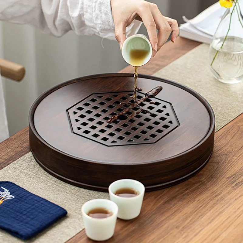 

Китайский чайный поднос, бамбуковый чайный поднос, чайная доска большой емкости для хранения воды, чайный набор кунг-фу, Традиционный Чайны...