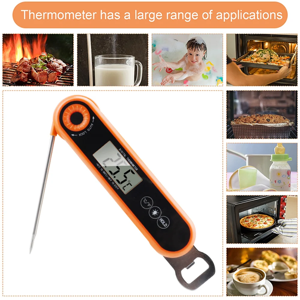 

Folding Digital Food Thermometer Kitchen Cooking BBQ Temperature Meter Electronic Oven Meat Water Milk Temperature Gauges Tools