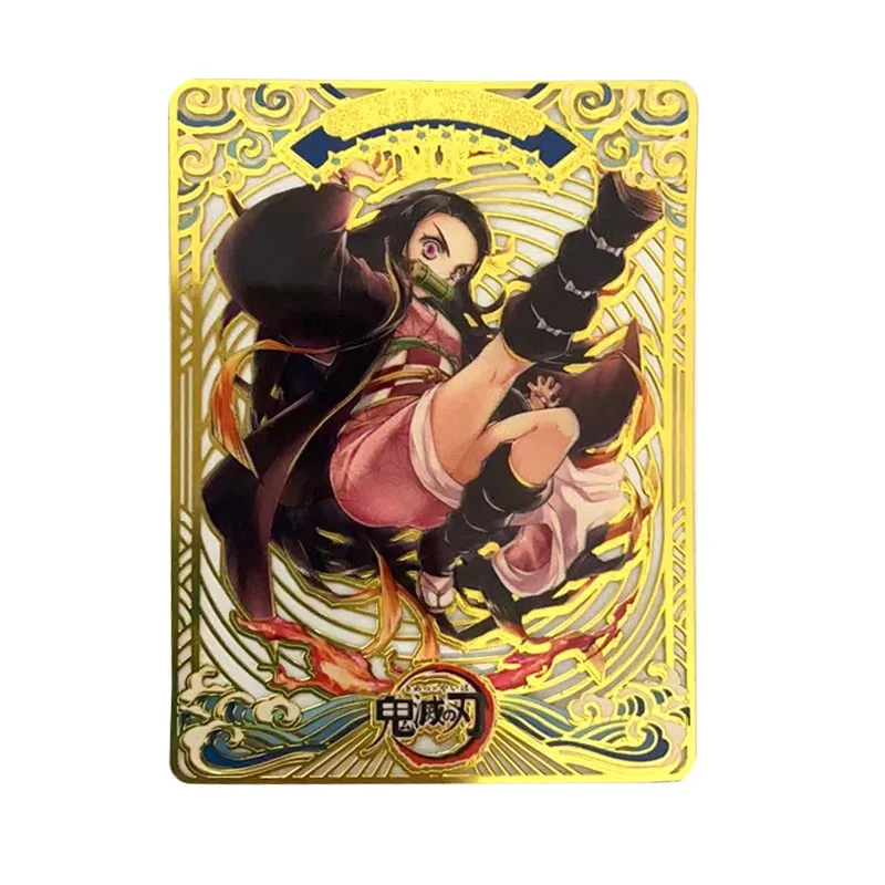 

New Anime Demon Slayer Cards MR Metal Hobby Collection TCG Playing Game Rare Card Kimetsu No Yaiba Figures For Children Gift Toy
