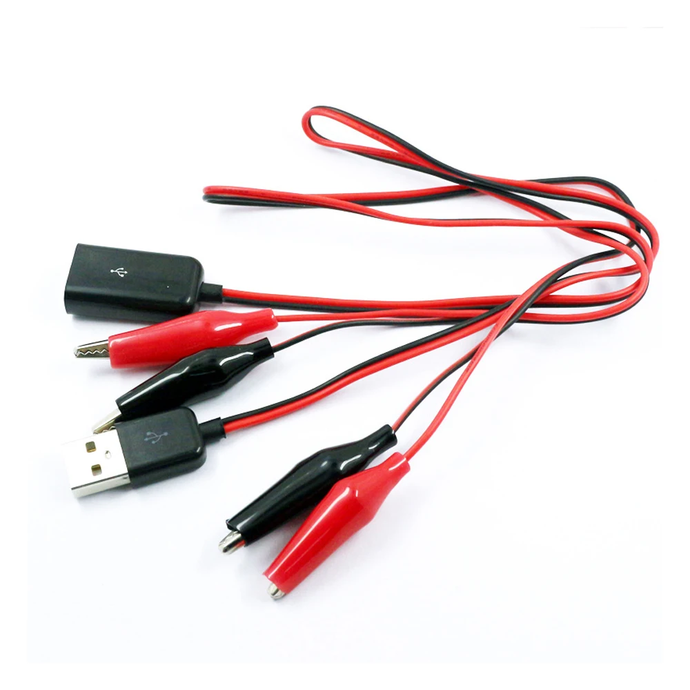 10 шт. тестовые зажимы типа крокодил к USB разъему папа адаптер питания провод 60 см |
