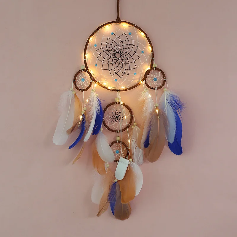 

Bohemia Retro LED Lights Feather Led Light Cute Creative for Party Home Weave Wall Decoration Indoor Bedroom Window Decors Luces