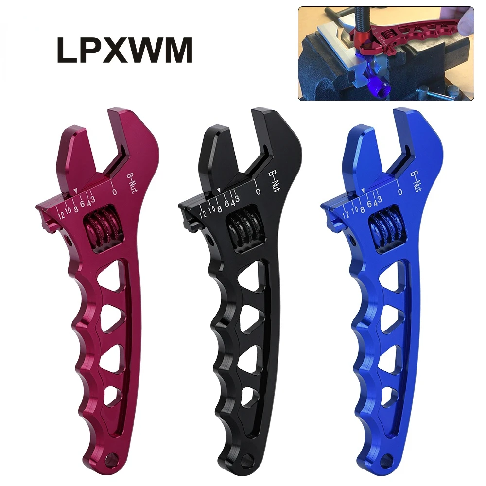 

Adjustable AN 3 4 6 8 10 12 Aluminum WRENCH HOSE Fitting Tool Aluminum Spanner AN3-AN12 SLW0601