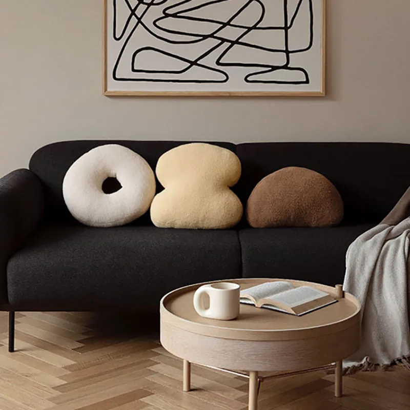 

Cushion Sofa Head Cushions With A Lovely Personality Home Decoration Simple Solid Geometric Plush Pillow Thick Cushion