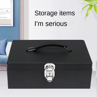 With Lock Portable Iron Box Cash Box Change Storage Household Certificate Desktop Storage Box File Box Iron Box Rectangular