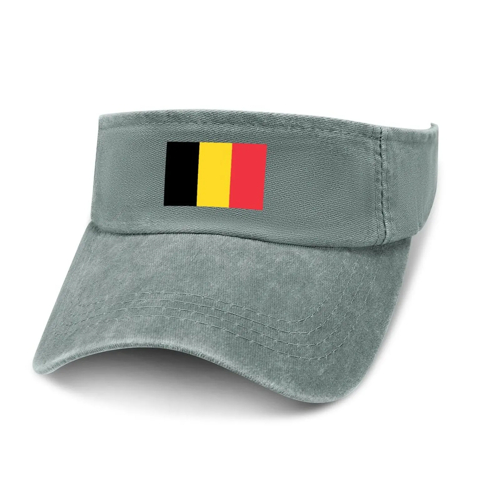 

Belgium Flag Sun Visor Leaky Top Cowboy Hats Mens Womens Customize DIY Cap Sports Baseball Tennis Golf Caps Empty Open Top Hat