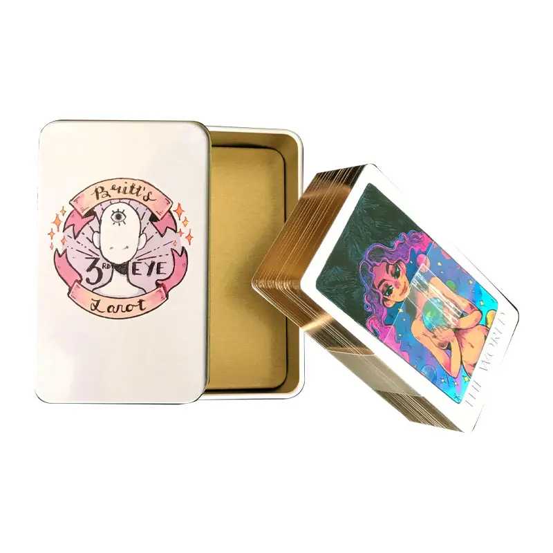 

78Card Third Eye Tarot Fate Divination Family Party Playing Card Game Tarot And Tin Box Gilded Edge Tarot Options PDF Guide