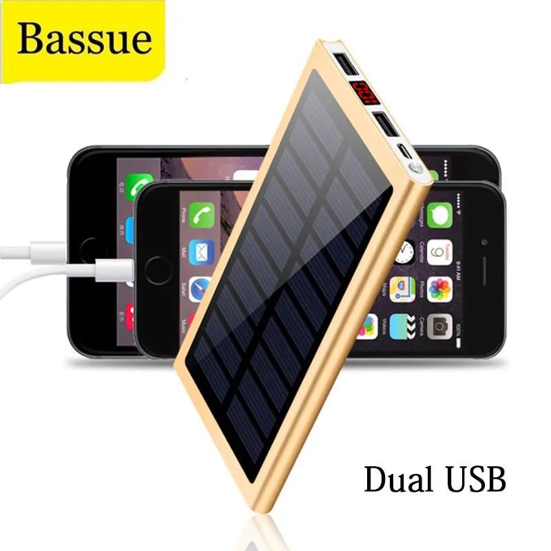 

Внешний аккумулятор на солнечной батарее 50000 мАч, 2 USB-порта, светодиодный портативный внешний аккумулятор, зарядное устройство на солнечной...