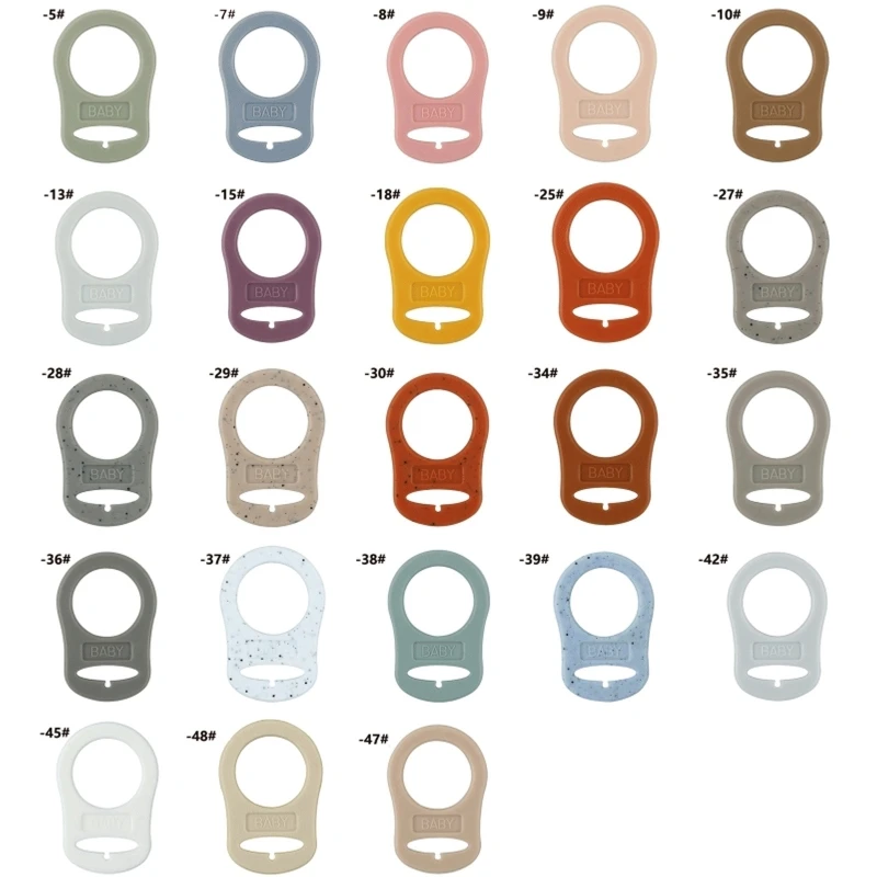 

5Pc/lot Multi Colors Soft Silicone Baby Pacifier Holder Clip Adapter Rings