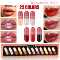 25 colors new mini capsule lipstick set waterproof non stick cup carry pill lipstick novelty lips makeup diy lipstick for women