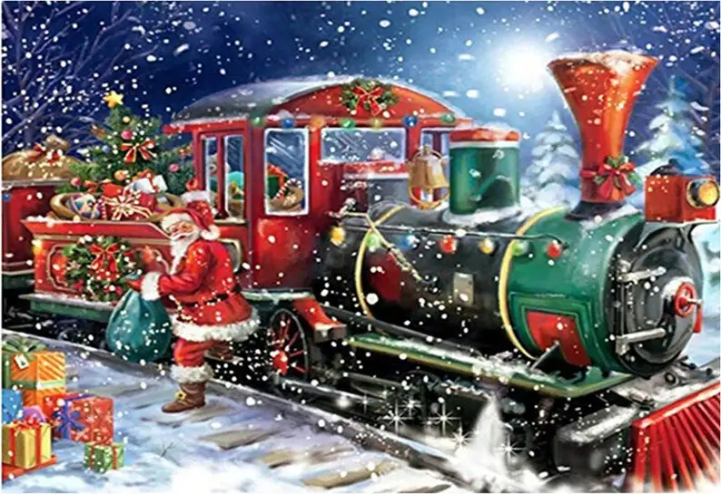 

Santa Claus Train Christmas 5D DIY Full diamond painting art kits home decor gift wall art cross stitch