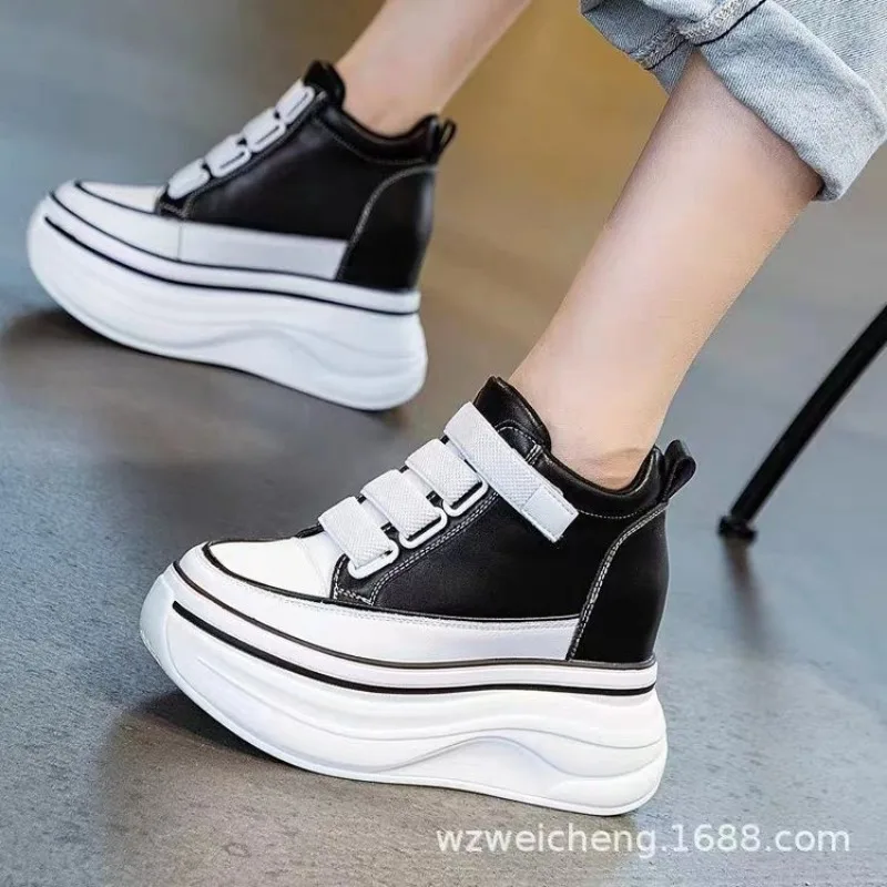

High Platform Women Sneakers Spring Thick Sole Casual Dad Shoes Walking Chunky Sports Shoes Woman Leather Sneakers Zapatos Mujer
