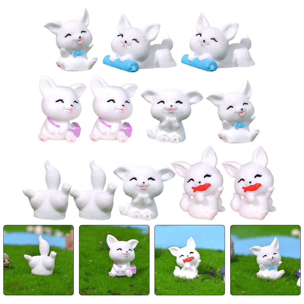 

12 шт., декоративные полимерные мини-статуи животных