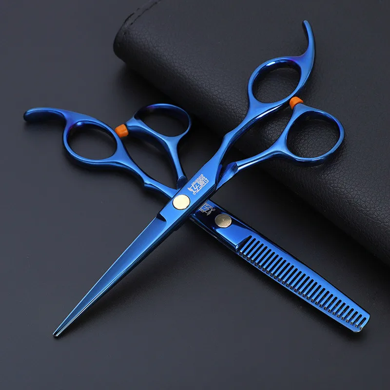 6 Inch Cutting Thinning Styling Tool Hair Scissors Stainless Steel Salon Hairdressing Shears Regular Flat Teeth Blades Salon