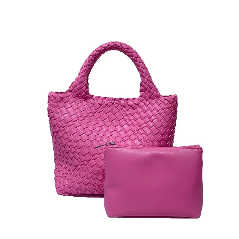 

Woven Bag Women's Handbag Small Vegetable Basket Bag Fashion Shopping Bag Women's All-Match Mother and Child Bag