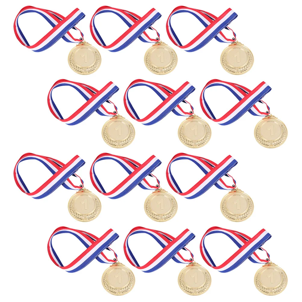 

12pcs Competition Award Medal Hanging Sports Meeting Award Medal Round Medal