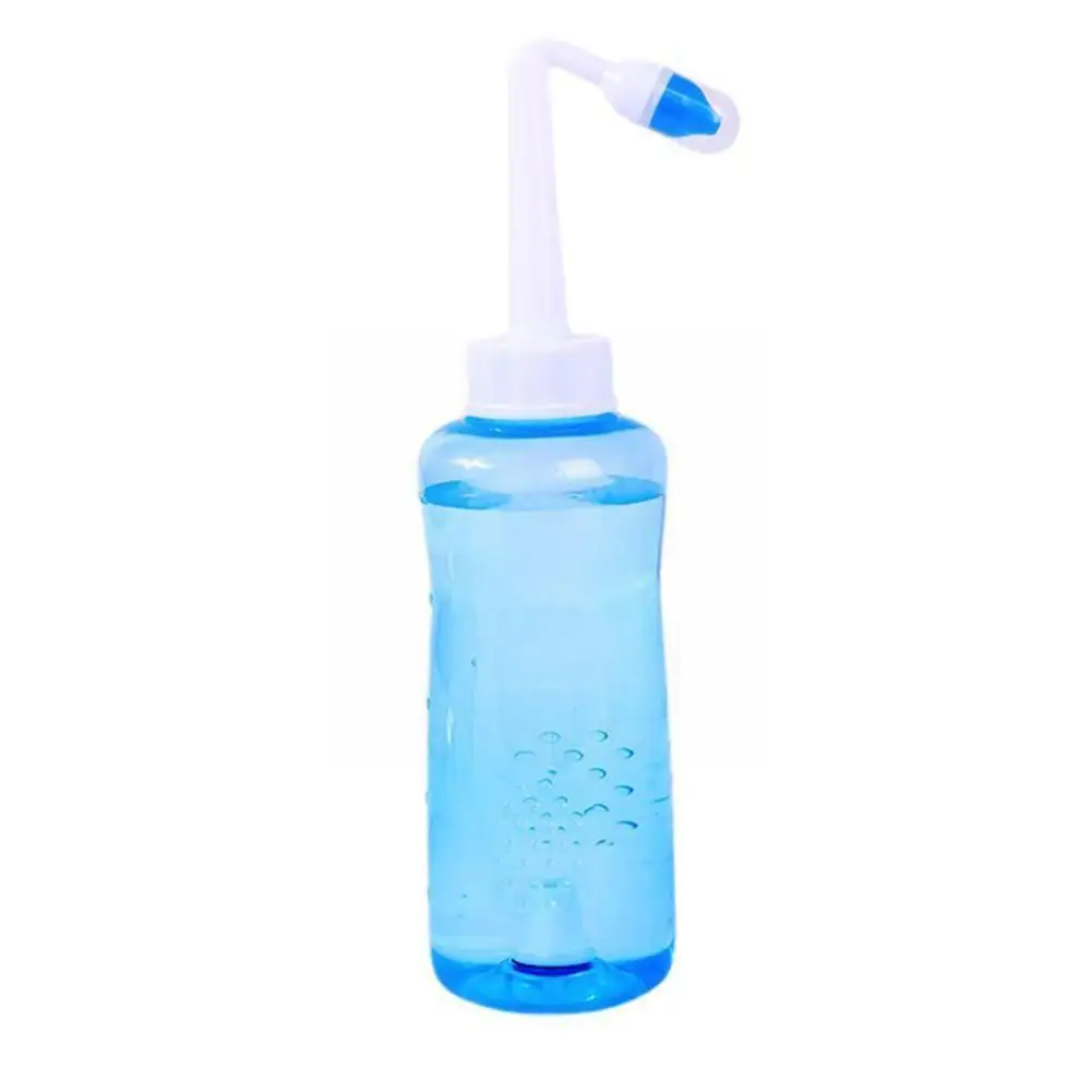 

Nose Nasal Wash System Pot Sinus Allergies Relief Rinse Plastic 300/500mL Neti Adults Children Practical Blue Bottle Equipm F9G1