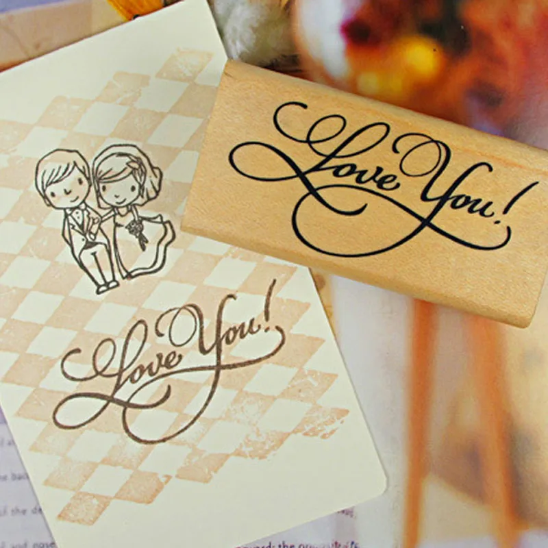 

Cute Love Thank You Seals DIY Decoration Stamp Wooden Rubber Stamps For Scrapbooking Journal Diary Stationery Standard Stamp