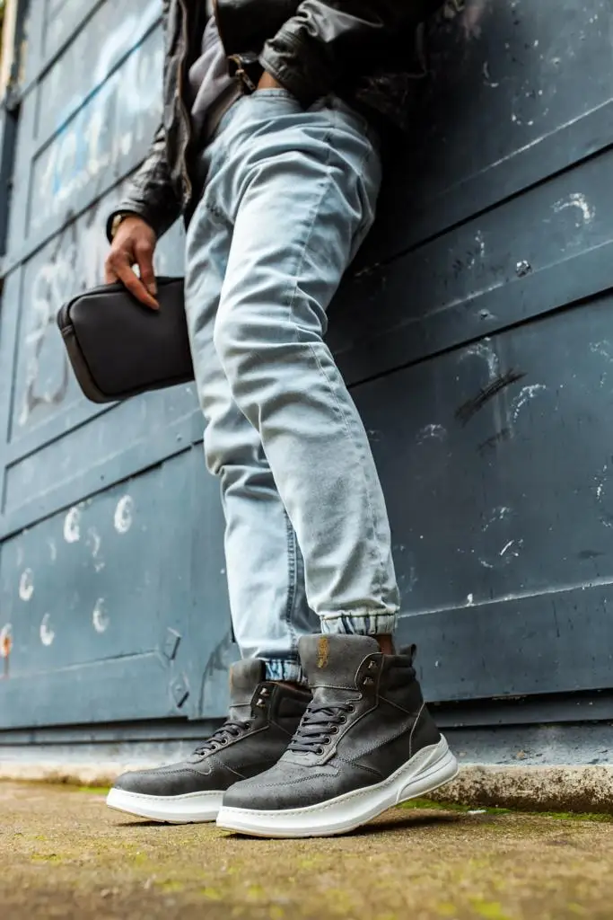 

Knack High Sole Shoes F-505 Gray High Quality Comfortable Orthopedic Elegant Styled Design with Fashion Comfortable Male Boots