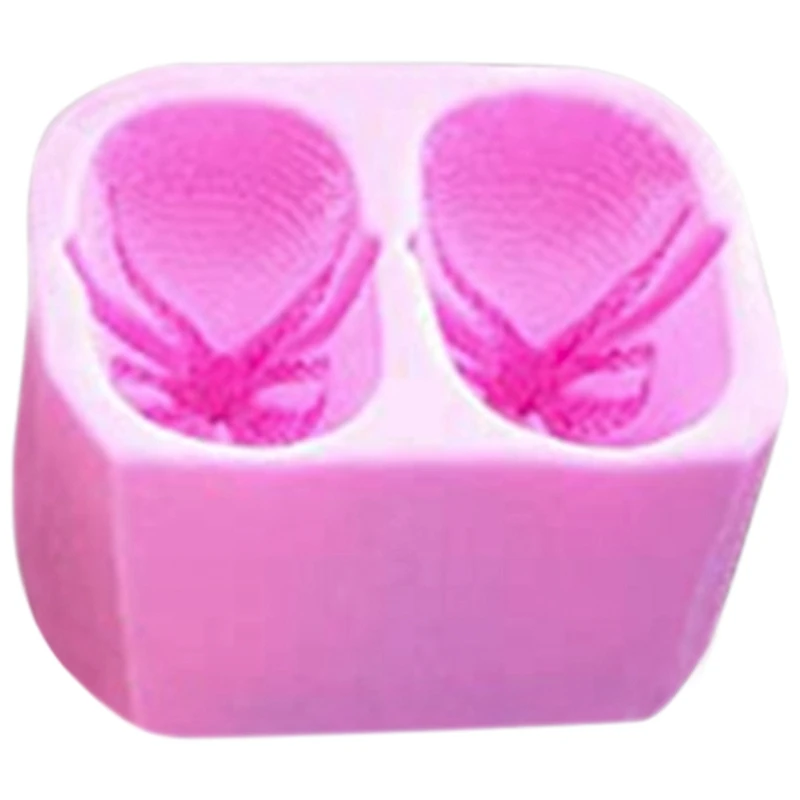 

1 PCS Baby Bootie Silicone Fondant Mold Knitted Baby Shoes Cake Decorating Tools DIY Mould Candle Soap Clay Mold Pink