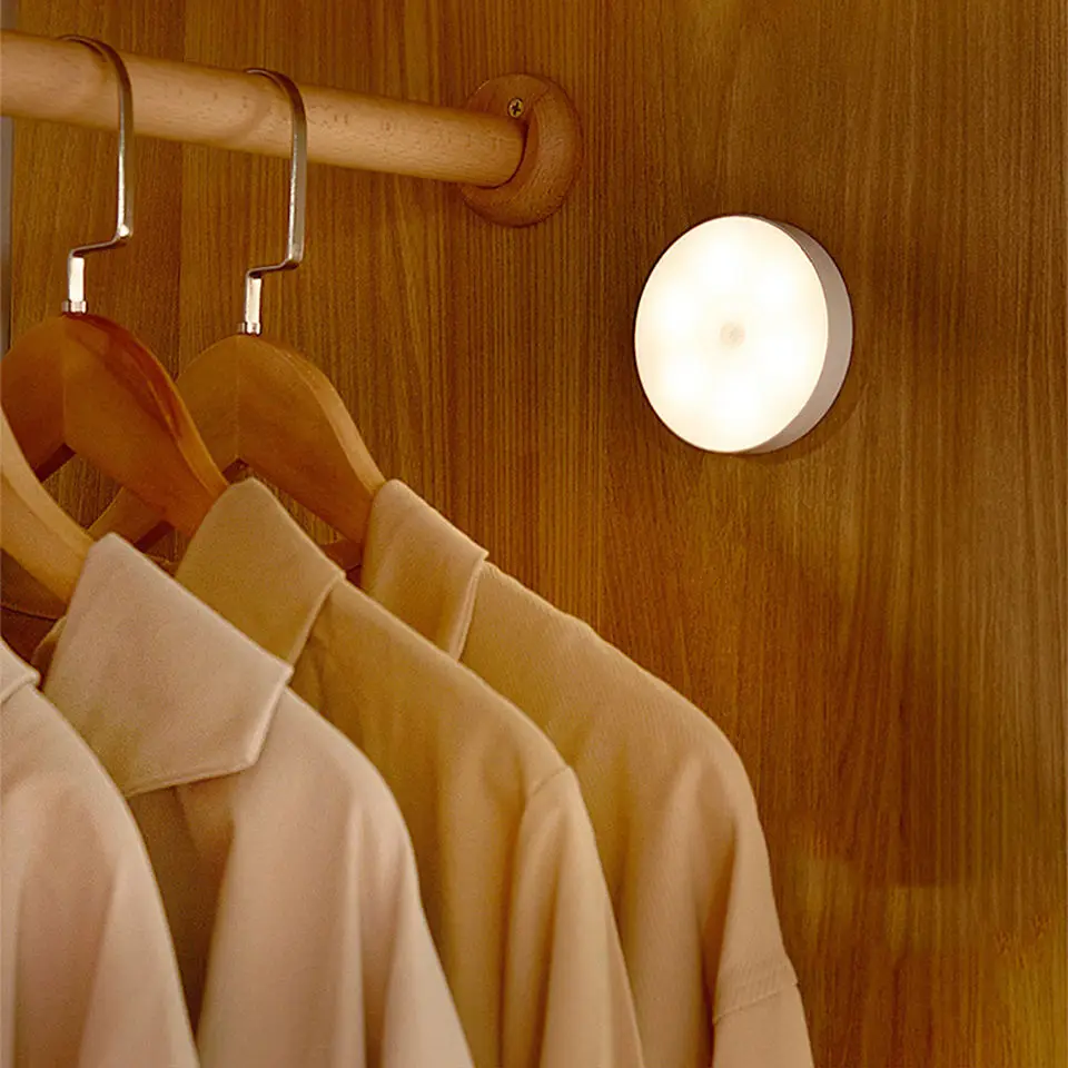 

Motion Sensor Night Lights Chargeable LED Wireless Lamp Hallway Cabinet Closet Wardrobe Nightlights for Kitchen Bedroom Stairs